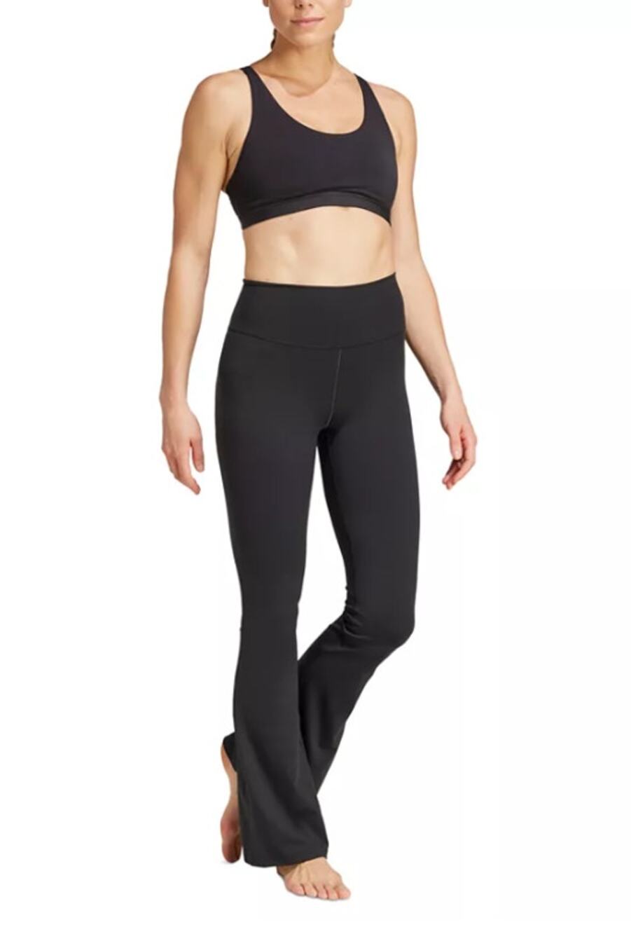 ADIDAS Women's All Me Essentials Flare Leggings Small Black Stretch NWT